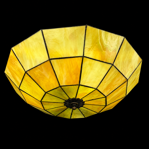 Taklampa, blyinfattat glas, 1900-talets andra hälft.