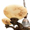 Taklampa, koppar och marmorerat glas, 1900-talets första hälft.