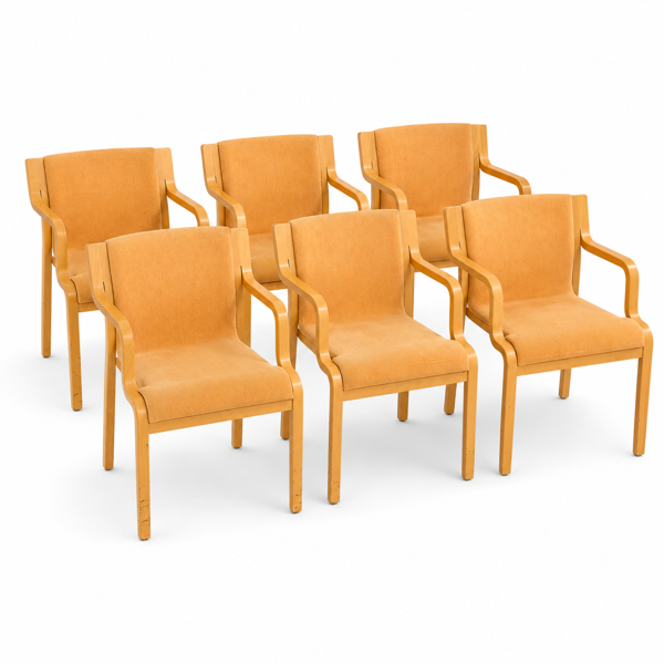 Börge Lindau, "Opalen", karmstolar, 6st, för Lammhults, 1970-tal.