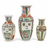 Vaser, 3 st, porslin, Kina, 1900-tal.