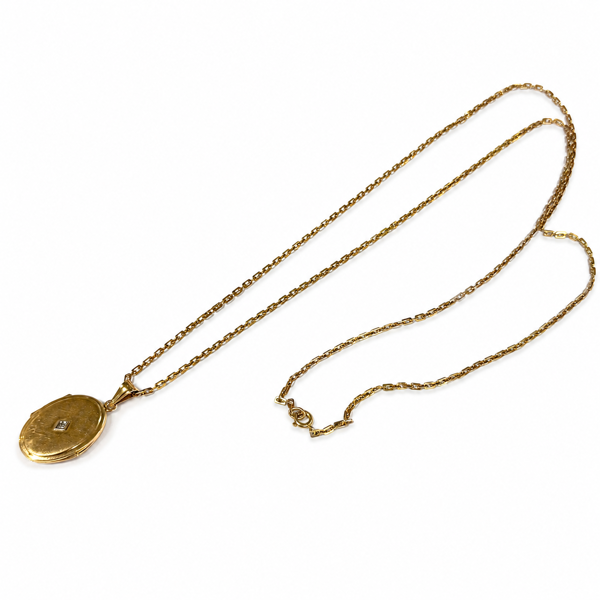 Halsband, 18k guld, med hänge och sten.