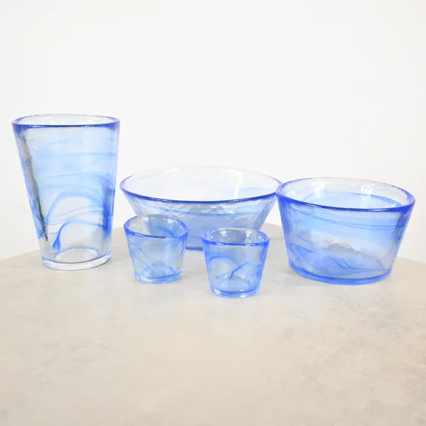 Ulrica Hydman-Vallien, fem delar, "Mine", glas, Kosta Boda.