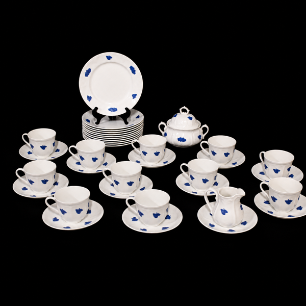 Kaffeservis, 38 delar, "Blå Blom", porslin, Gustavsberg.