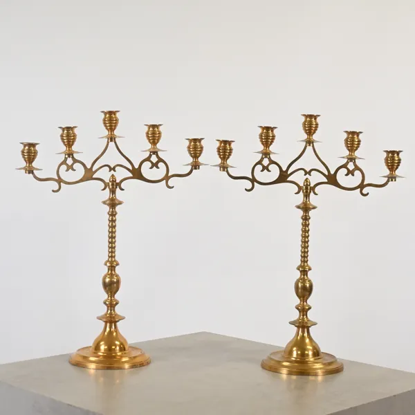 Kandelabrar, ett par, No 25, Grillby Metallfabrik, 1900-tal.