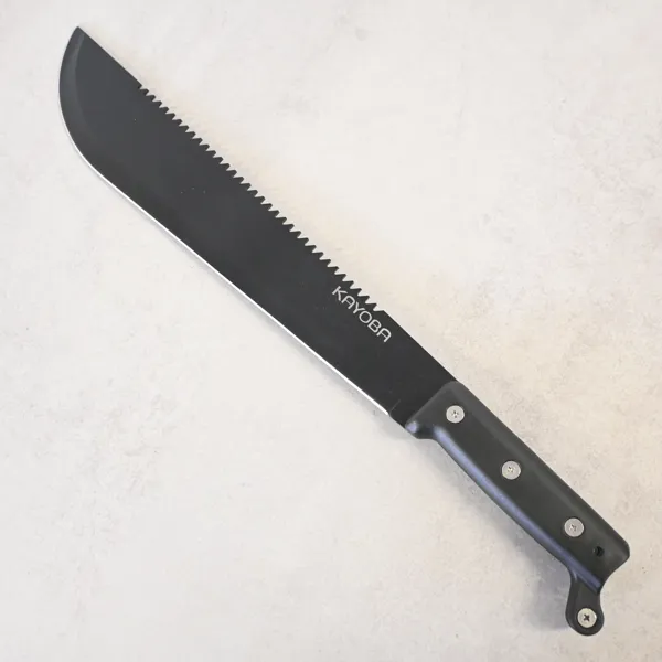 Machete med sågtandad rygg, textilslida.