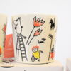 Koppar och fat, sex delar, "Moomin", porslin, Arabia.