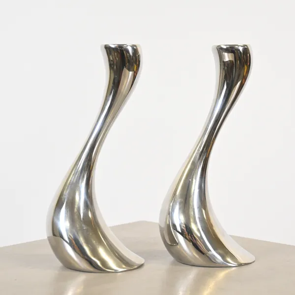 Constantin Wortmann, ljusstakar, ett par, "Cobra", Georg Jensen, Danmark.