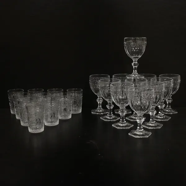 Setlerglas och vinglas, 10+11st, Chilli.