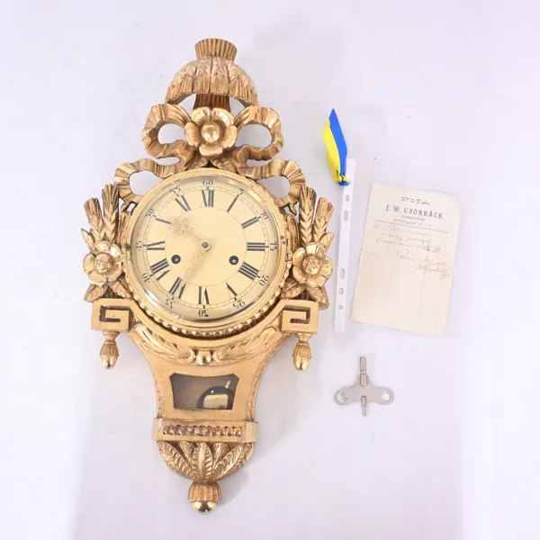 Väggpendyl, gustaviansk stil, J. W. Grönbäck, 1898.