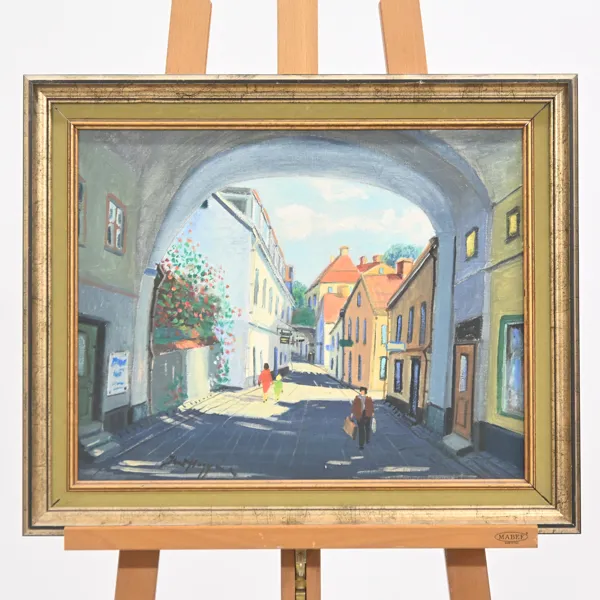 Knut Haggren (1926-1986) stadsmotiv, olja på duk, signerad.
