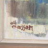 Olle Larsson (1926-1996) man i affärsmiljö, olja på duk, signerad.