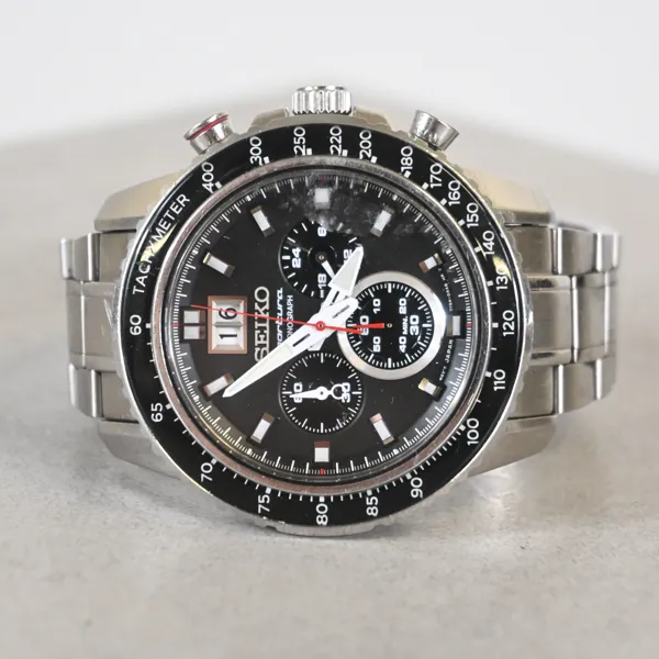 Herrarmbandsur, Seiko, Sportura Racing, Chronograph, stål.