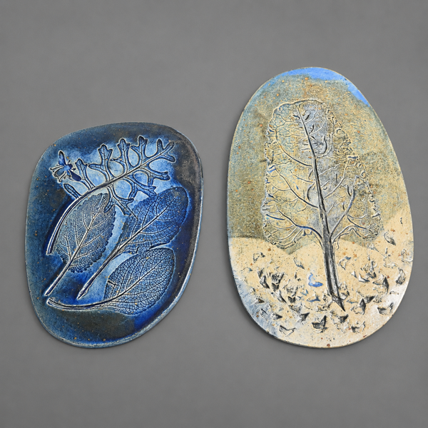 Paula Von Freymann, väggplattor, 2st, stengods, signerade, 1970-tal.