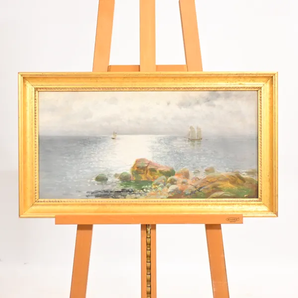 Johan Boström, kustmotiv, olja på duk, signerad.