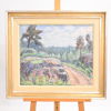 Edit Gustafsson (1886-1968) skogslandskap, olja på pannå, signerad.