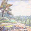 Edit Gustafsson (1886-1968) skogslandskap, olja på pannå, signerad.