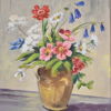 Oljor, 4st, blomsterstilleben, 1900-tal.