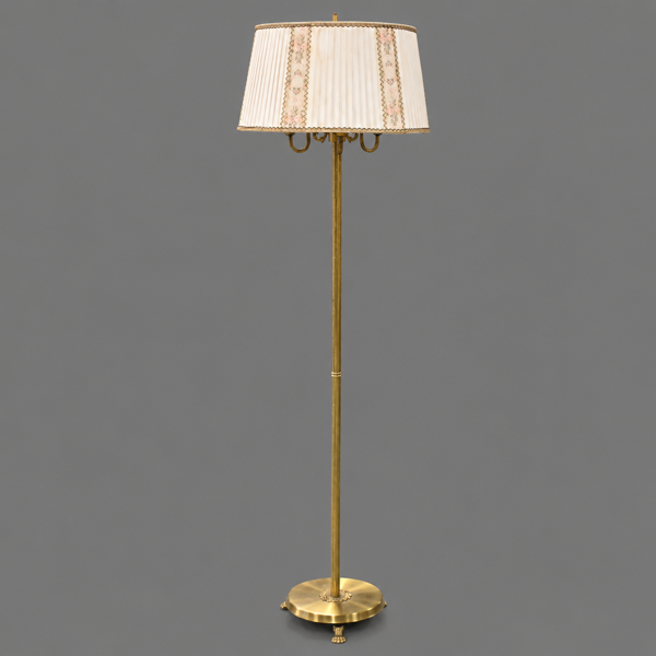 Golvlampa, mässing, 1940-tal.