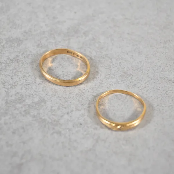Ringar, 2st, 18k guld.