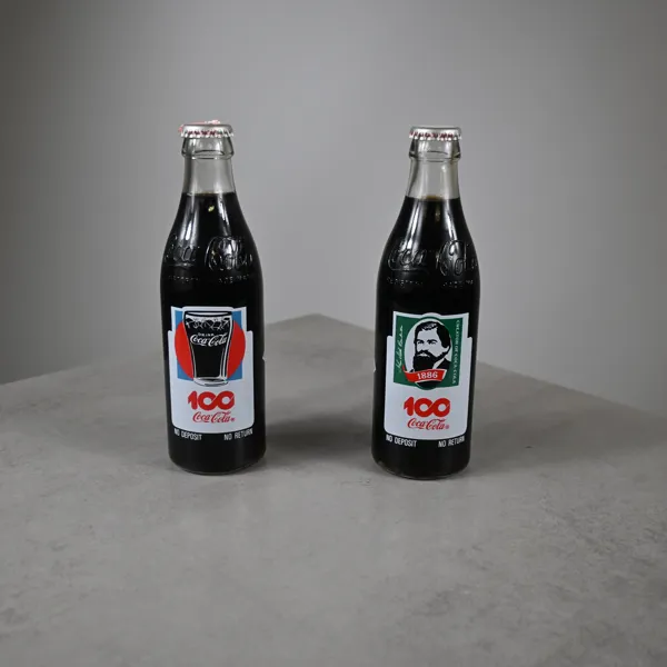 Jubileumsflaskor, 2st, Coca Cola, 1986.