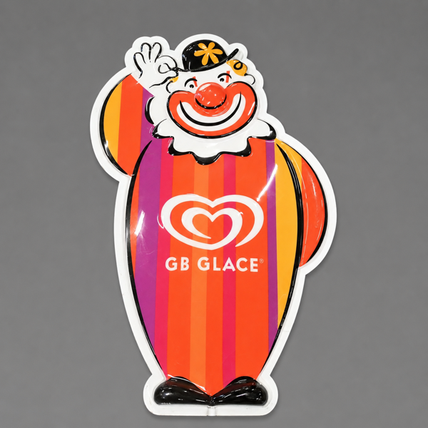 Reklamskylt, "GB GLACE", plast.
