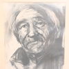 Lars Matson (1933-1994) porträtt, kolteckning, signerad.