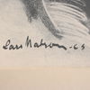 Lars Matson (1933-1994) porträtt, kolteckning, signerad.