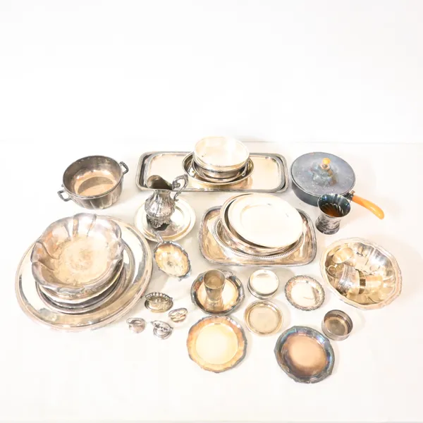 Parti nysilver, ca 15kg, 1900-tal.
