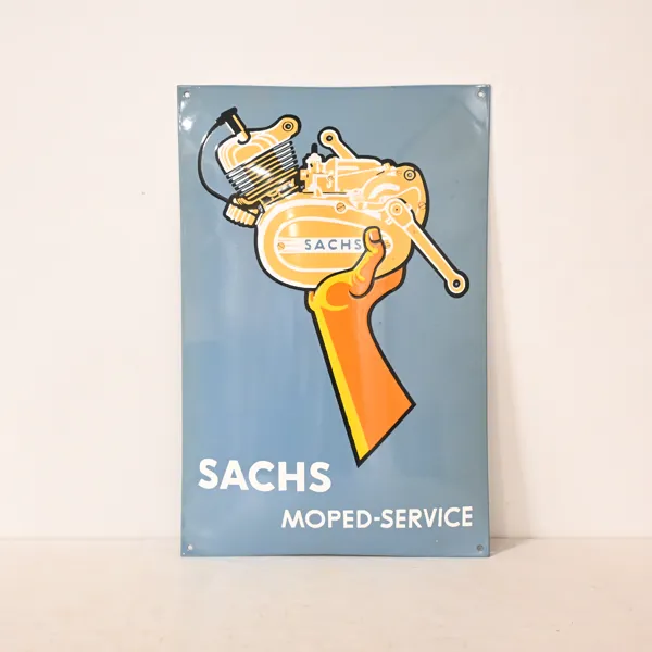 Emaljskylt, "Sachs Moped Service".