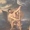 Okänd konstär, man i stormigt kustlandskap, olja på duk, 1800-tal.