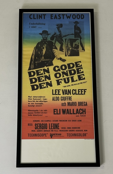 Clint Eastwood Originalaffisch/Bioaffisch, Den Gode, Den Onde, Den Fule, 