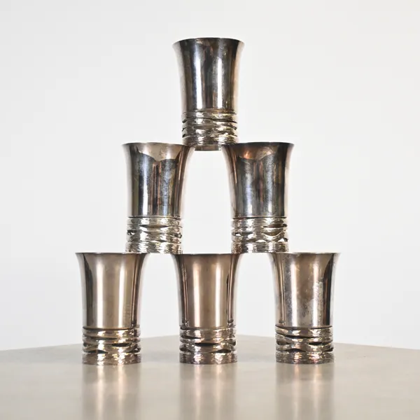 Eric Löfman (1925-1994) bägare, 6st, sterlingsilver, 1983.