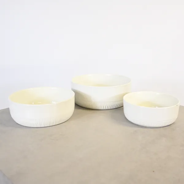Berit Ternell, karotter, 3st, "Kosmos", porslin, Gefle.