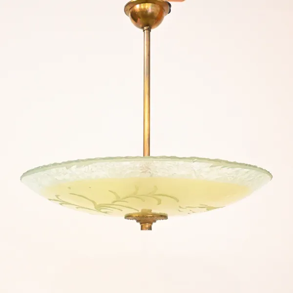 Taklampa, råglas, 1930/40-tal.