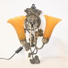 Vägglampa samt två fönsterlampor, jugendstil, sent 1900-tal.