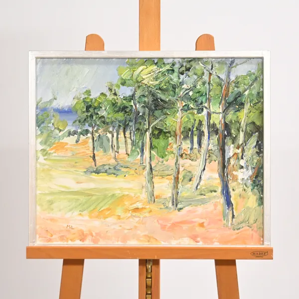 Martin Lindberg (1923–2007) "Strandskogen", olja på duk, signerad.