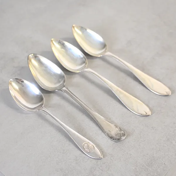Skedar, 4st, silver, 18/1900-tal.