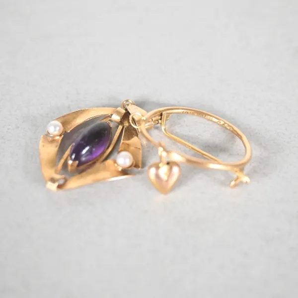 Brosch och hänge, 18k guld, 1900-tal.