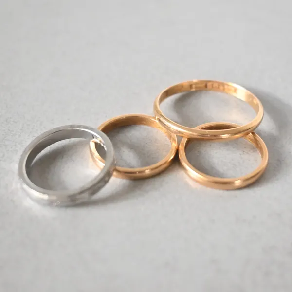 Ringar, 4st, 18k guld.