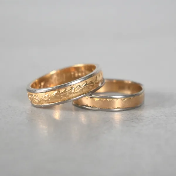 Ringar, 2st, 18k guld.