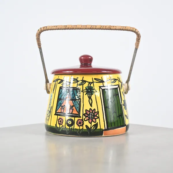 Burk, porslin, Deco, Hälsningbord, 1900-talets mitt.