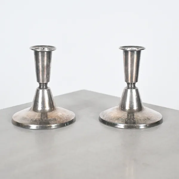 Ljusstakar, ett par, silver, 1972.