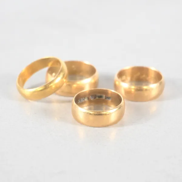 Ringar, 4st, 18k guld.