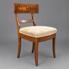 Stolar, ett par, sk "Sullastolar", senempire, 1800-talets mitt.