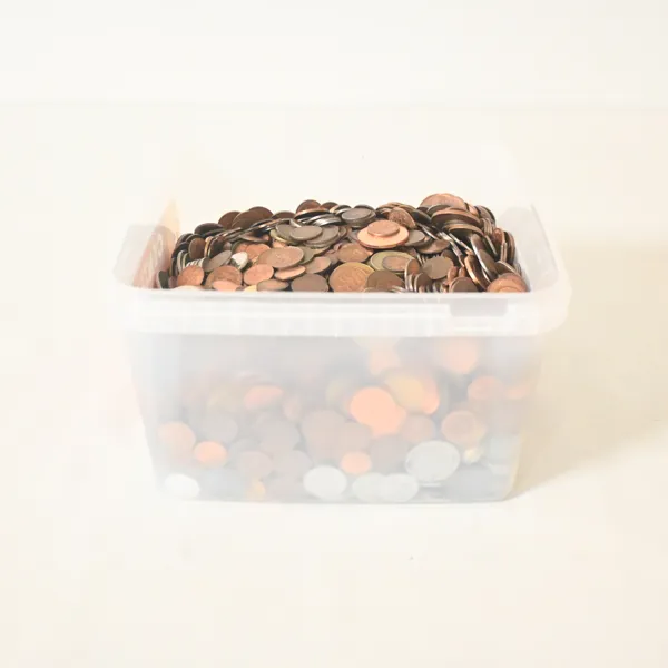 Mynt, utländska, ca 7kg.