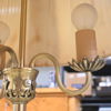 Golvlampa, mässing, 1940/50-tal.