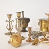Parti metallföremål, mässing, 1900-tal.