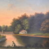 Okänd konstnär, flodlandskap, olja på duk, 1800-tal.