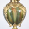 Bordsfotogenlampa, mässing och glas, omkring år 1900.
