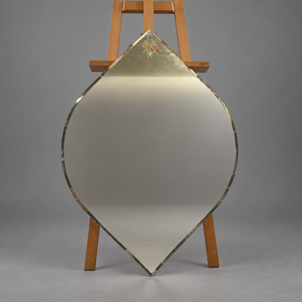 Spegel, fasettslipat glas, 1900-talets mitt.